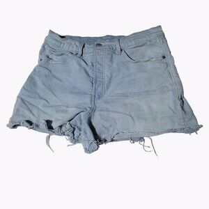 Old Navy A Line High Rise Jean Shorts Womens Size 10 Light Wash Button Fly Denim